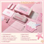 YUNZII C75 Wireless Mechanical Keyboard,75% Layout, Hot-Swappable NKRO,BT5.0/2.4G/USB-C Mode,Dye-Sub PBT MOA Keycaps,RGB Gasket Mount,Cute Cake Design for Mac/Win/Gaming (Pink, Candy Switch) - Image 10