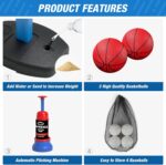 2 in 1 Kids Basketball Hoop and T Ball Set - Adjustable Height, Kids Baseball Tee with Automatic Pitching Machine, Indoor Outdoor Sport Toys Gifts for Toddler Boys Girls Age 1-5, Blue - Image 7