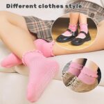 6 Pairs Toddler Ruffle Socks for Girls Baby Grip Socks Non Slip Socks Cute Grippy Frilly - Image 5