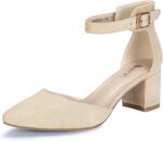 IDIFU Women's IN2 Pedazo Dress Shoes Low Block Heels Comfortable Chunky Closed Toe Ankle Strap Wedding Pumps - Image 2