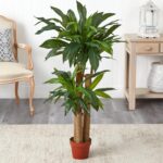 Nearly Natural 4ft. Corn Stalk Dracaena Silk Plant (Real Touch) - Image 4