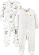 Simple Joys by Carter's unisex-baby 2-way Zip Thermal Footed Sleep and Play, Pack of 2 - Image 2