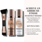LUMINESS Silk Airbrush Spray Foundation 3-PC Kit - Foundation, Primer & Dual-Sided Makeup Brush - Buildable Coverage, Anti-Aging Formula, Humidity Resistant, Hydrates & Moisturizes, Light Medium - Image 4