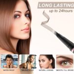 Eyebrow Pencil, 2-in-1 Waterproof Eyebrow Pen with 4 Tip Brow Pen and Ultra-Precise Brow Pencil, with Dual-ended Eyebrow Brush, Eyebrow Makeup for Natural Looking Eyebrows - Dark Brown - Image 4