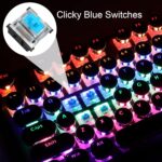 Camiysn Typewriter Style Mechanical Gaming Keyboard, Black Retro Punk Gaming Keyboard with RGB Backlit, 104 Keys Blue Switch Wired Cute Keyboards, Round Keycaps for Windows/Mac/PC - Image 5
