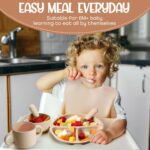 24 Pack Silicone Baby Feeding Set Baby LED Weaning Supplies Includes Suction Divided Plates Soft Bowl Spoons Forks Adjustable Bib Snack Cup and Straws(Walnut Color, Beige, Smoky Gray) - Image 4