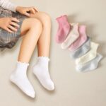 6 Pairs Toddler Ruffle Socks for Girls Baby Grip Socks Non Slip Socks Cute Grippy Frilly - Image 8