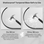 Large Black Arched Mirror, 30" x 40" Modern Brushed Metal Frame Arch Wall Decorative Mirror, Arched Top Bathroom Vanity Mirror for Living Room Bedroom Fireplace Mantel, Tempered Glass - Image 4