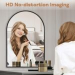 Large Black Arched Mirror, 30" x 40" Modern Brushed Metal Frame Arch Wall Decorative Mirror, Arched Top Bathroom Vanity Mirror for Living Room Bedroom Fireplace Mantel, Tempered Glass - Image 6