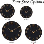 Wall Clock 12 Inch, Modern Wall Clocks Battery Operated, Silent Non Ticking Clock Decorative for Living Room, Office, Bedroom, Home, School (Black Gold) - Image 6