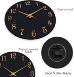 Wall Clock 12 Inch, Modern Wall Clocks Battery Operated, Silent Non Ticking Clock Decorative for Living Room, Office, Bedroom, Home, School (Black Gold) - Image 7