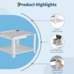 Garvee 29" Wide Laundry Pedestal for Washer and Dryer with Pullout-Shelf, Pedestal Universal Fit Anti-Vibration Washing Machine Stand with Base Storage, 800 lbs Capacity, White - Image 4