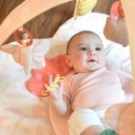 Baby Play Gym & Activity Mat with Light-up Musical Arch, Washable Tummy Time Mat with 6 Detachable Sensory Toys for Motor Skills, Baby Essentials Shower Gift - Updated Spring Blossoms Themed - Image 4