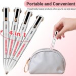 4 in 1 Makeup Pen, Eyebrow Contour Highlight Pen Brow Defining Pencil, Natural Brows Makeup Cosmetic Tool, All in One Long-Lasting Eye Pencil Compact for Travel (Blonde) - Image 7