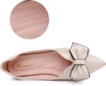 Flats Shoes Women Comfortable Leather Pointed Toe Flats Bow Dress Shoes Memory Foam Insole Slip on Work Flat for Women - Image 4