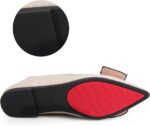 Flats Shoes Women Comfortable Leather Pointed Toe Flats Bow Dress Shoes Memory Foam Insole Slip on Work Flat for Women - Image 5