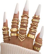 iF YOU 25 Pcs Gold Knuckle Ring Set for Women, Chunky Stackable Finger Midi Rings, Silver Simple Stacking Cute Rings Pack Trendy Stuff Jewelry Christmas Gift - Image 3