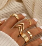 iF YOU 25 Pcs Gold Knuckle Ring Set for Women, Chunky Stackable Finger Midi Rings, Silver Simple Stacking Cute Rings Pack Trendy Stuff Jewelry Christmas Gift - Image 4