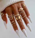 iF YOU 25 Pcs Gold Knuckle Ring Set for Women, Chunky Stackable Finger Midi Rings, Silver Simple Stacking Cute Rings Pack Trendy Stuff Jewelry Christmas Gift - Image 5