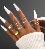 iF YOU 25 Pcs Gold Knuckle Ring Set for Women, Chunky Stackable Finger Midi Rings, Silver Simple Stacking Cute Rings Pack Trendy Stuff Jewelry Christmas Gift - Image 7