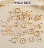 iF YOU 25 Pcs Gold Knuckle Ring Set for Women, Chunky Stackable Finger Midi Rings, Silver Simple Stacking Cute Rings Pack Trendy Stuff Jewelry Christmas Gift - Image 10