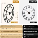 CLXEAST 30 Inch Large Wall Clock Modern, Oversized Roman Numeral Decorative Black Metal Wall Clock for Living Room Decor,House Warming Gifts New Home - Image 4