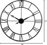 CLXEAST 30 Inch Large Wall Clock Modern, Oversized Roman Numeral Decorative Black Metal Wall Clock for Living Room Decor,House Warming Gifts New Home - Image 11