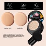 2 Pack Mushroom Head Air Cushion CC Cream BB Cream, Concealer Lasting Nude Makeup Moisturizing Brightening Pigment CC Liquid Foundation Ivory - Image 3