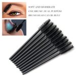 GUMIKE 100 Pcs Disposable Eyelash Mascara Brushes for Eye Lashes Extension Eyebrow and Makeup (Black) - Image 8