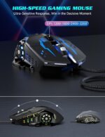 Gaming Keyboard and Mouse Combo - RGB Backlit 14 Lighting Effects, USB Wired Computer Keyboard, 26-Key Anti-Ghosting, Volume Wheel, Quiet Typing, Adjustable DPI Mouse for Gaming & Work, Trueque - Image 8