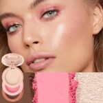 KYDA 3 Colors Contour Blush Highlighter Makeup Palette, All In One Make Up Kit-Blush,Highlighter and Contou Powder Palette, with Brush, Travel Size Stacked Make Up, Face Blusher for Women-01 - Image 4