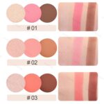 KYDA 3 Colors Contour Blush Highlighter Makeup Palette, All In One Make Up Kit-Blush,Highlighter and Contou Powder Palette, with Brush, Travel Size Stacked Make Up, Face Blusher for Women-01 - Image 5