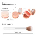 KYDA 3 Colors Contour Blush Highlighter Makeup Palette, All In One Make Up Kit-Blush,Highlighter and Contou Powder Palette, with Brush, Travel Size Stacked Make Up, Face Blusher for Women-01 - Image 8