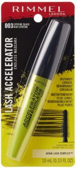 Rimmel London Lash Accelerator Endless Volume Mascara, Micro-Fiber Formula, No Clumps, Grow-Lash Complex, 003, Extreme Black, 0.33 oz - Image 3
