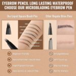 iMethod Eyebrow Pen - Eyebrow Pencil,2-in-1 Eyeliner Dual-Ended Brush-Tip Microblading 4d Eyebrow Pencils for women,Long Lasting Waterproof Hair-Like Brow Pencil,with Eyebrow Brush,DarkBrown - Image 5