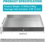 Washing Machine Pan,32''x32''x2.5'' Heavy Duty 304 Stainless Steel Washer Drain Pan,Washer Tray for Floor Protection,Compact Washer Pan Tray with Drain Hole & Hose Adapter - Image 3