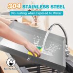 Washing Machine Pan,32''x32''x2.5'' Heavy Duty 304 Stainless Steel Washer Drain Pan,Washer Tray for Floor Protection,Compact Washer Pan Tray with Drain Hole & Hose Adapter - Image 5