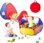 3 in 1 Kids Play Tent for Toddler with Baby Ball Pit and Play Tunnel, Children Indoor Outdoor Playhouse with Climbing Tunnel Toy for Toddlers, Boys and Girls Best Birthday Gifts（No Balls） - Image 2