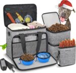 6 Set Dog Travel Bag for Supplies, Gifts for Dog Lovers, Christmas Dogs Owner Gifts, Large Pet Travel Kit Includes 2 Food Containers, 2 Collapsible Bowls & 1 Treat Pouch - Image 2
