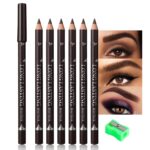 6Pcs Eyebrow Pencils for Women, Wooden Hard-Core Dark Brown Eyebrow and Eyeliner Pencil, Long Lasting Waterproof and Sweat-Proof, Beginner Makeup Brow Pencil,Create a Natural Eye Brow Makeup - Image 2