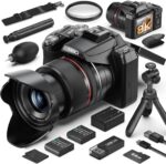 8K & 64MP Digital Camera for Photography, 48X Zoom (16X Optical + 3X Digital) with Moon Mode, 180° Flip Screen, WiFi, Micro HDMI, 64GB Card & 2 Batteries, Vlogging Camera for YouTube - Image 2