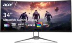 Acer Nitro 34 Inch 1000R 21:9 Curved Zero-Frame QHD 3440 x 1440 Gaming Monitor | AMD FreeSync Premium | Up to 120Hz Refresh | 1ms VRB | Two Display Port 1.2 & Two HDMI 2.0 Ports | EDA343CUR J0bmiippx - Image 2