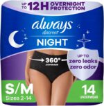 Always Discreet Adult Incontinence Overnight Underwear for Women, Small/Medium, Up to 100% Bladder Leak Protection, 14 Count - Image 2