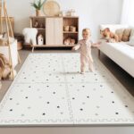 Baby Foam Play Mat, PIGLOG 72x48 Baby Crawling Mat, Floor Mats for Kids for Infants with Interlocking Floor Tiles, Toddler Playmats for Indoor and Outdoor, Easy to Clean Playroom Mats, Star - Image 2