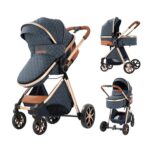 Baby Stroller Baby Prams Pushchair 2 in 1, Foldable, Portable, Comfortable, for Infant Toddler Aged 0-36 Months (Blue) - Image 2