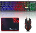 BlueFinger RGB Gaming Keyboard and Backlit Mouse Combo, USB Wired, LED Gaming Set for Laptop PC Computer Game and Work - Image 2