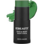 CCbeauty Witch Green Face Paint Stick, Face Painting Kit, Dark Green Cream SFX Makeup Foundation, Professional Body Paint for St. Patrick's Day, Halloween Costume Party, Grinch Hulk Monster Makeup - Image 2