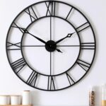 CLXEAST 30 Inch Large Wall Clock Modern, Oversized Roman Numeral Decorative Black Metal Wall Clock for Living Room Decor,House Warming Gifts New Home - Image 2