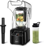 CRANDDI Commercial Quiet Blender, 2200 Watt Professional Countertop Blender with 80oz Pitcher, Built-in Pulse & 15-speeds Control, Smoothie Blender for Commercial and Home, K90 Black - Image 2