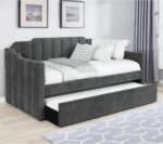 Charcoal Upholstered Twin Daybed - Image 2